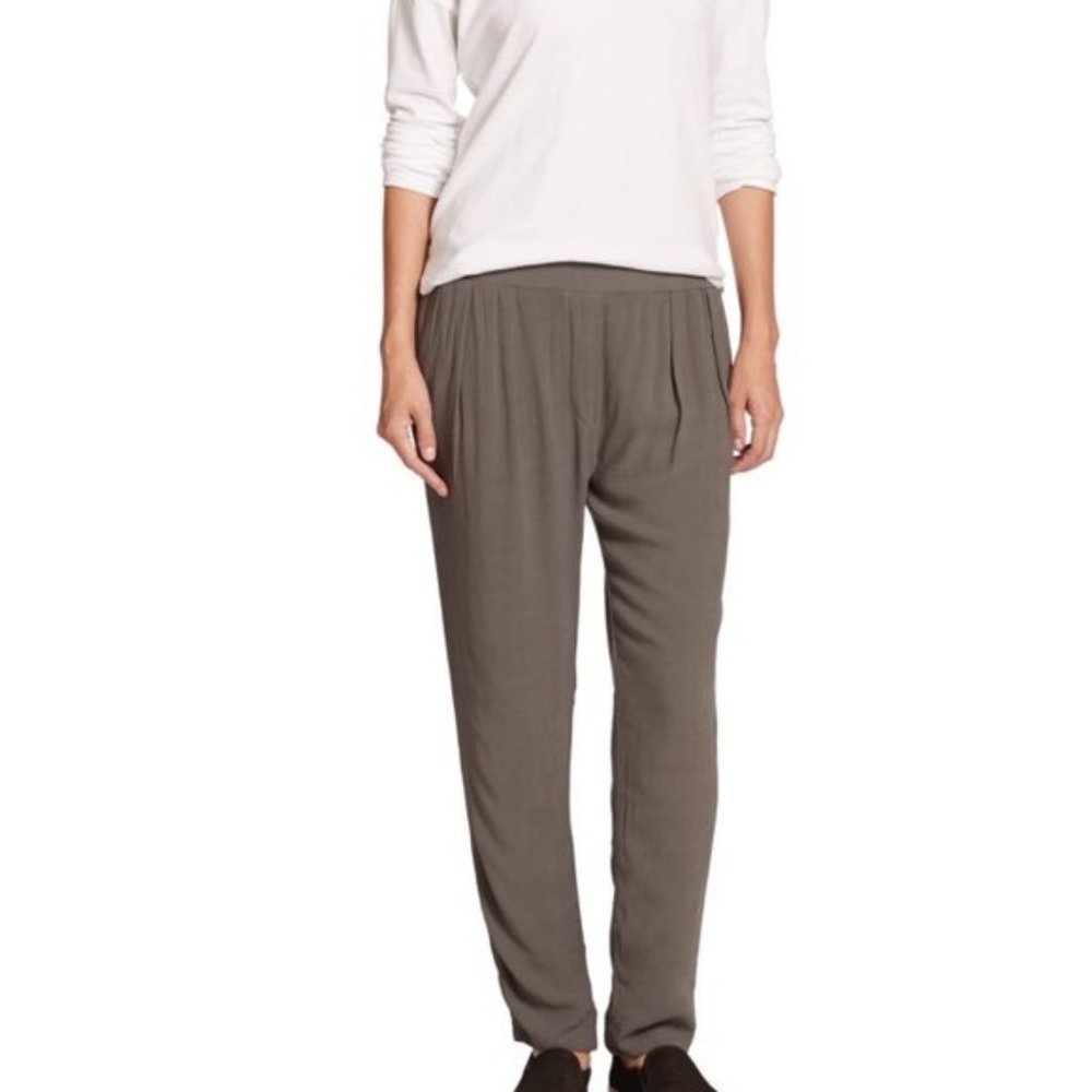 JAMES PERSE Crepe Slouch Pull On Pants Size 1 Small Granite